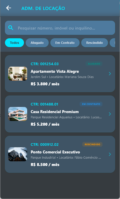 Tela do App virtualIMOB 2